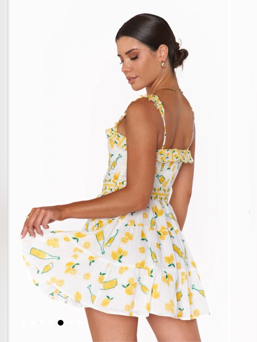 Show Me Your Mumu Jolene Mini Dress Limoncello Embroidery sz Small Coastal Chic - Picture 11 of 17